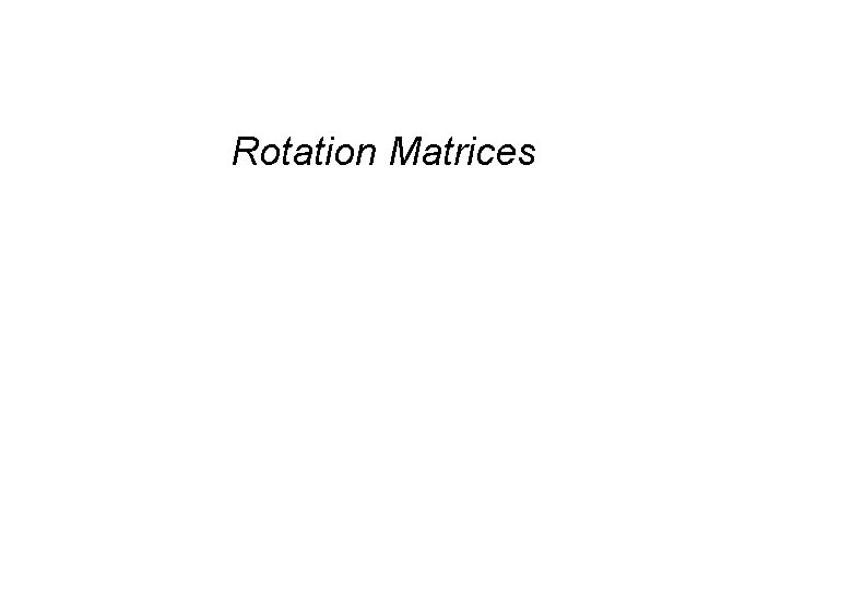 Rotation Matrices 