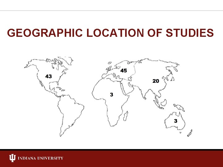 GEOGRAPHIC LOCATION OF STUDIES 