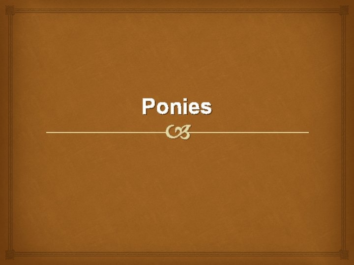 Ponies 