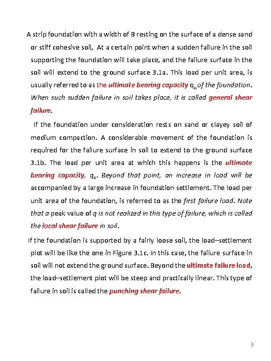 A strip foundation with a width of B resting on the surface of a
