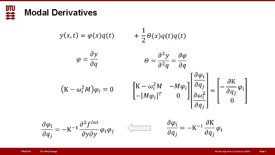 Modal Derivatives 17/06/2019 DTU Wind Energy Science Conference 2019 Slide 4 