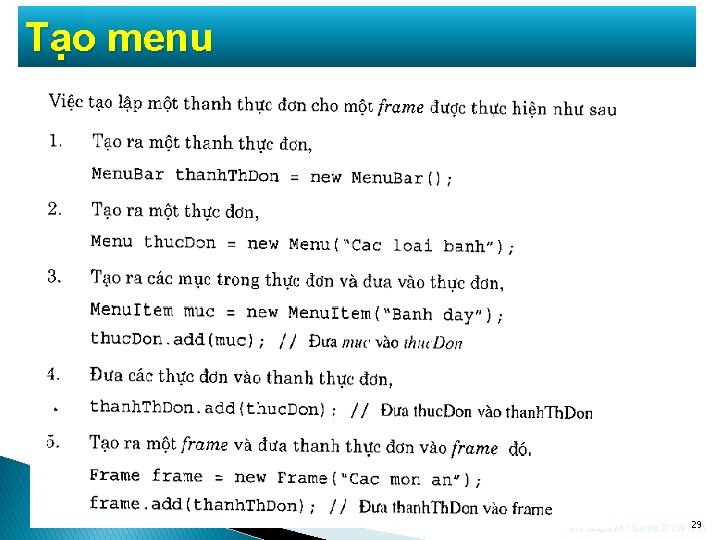 Tạo menu Java Simplified / Session 22 / 29 of 29 45 Tạo menu Java Simplified / Session 22 / 29 of 29 45