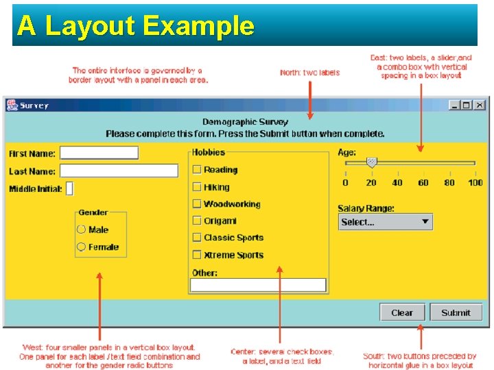 A Layout Example Java Simplified / Session 22 / 94 of 94 45 A Layout Example Java Simplified / Session 22 / 94 of 94 45