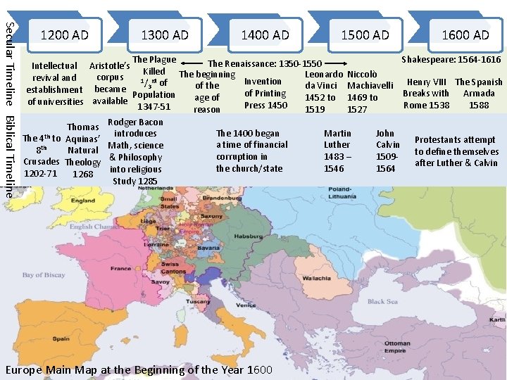 Secular Timeline Biblical Timeline 1200 AD 1300 AD 1400 AD 1500 AD The Plague