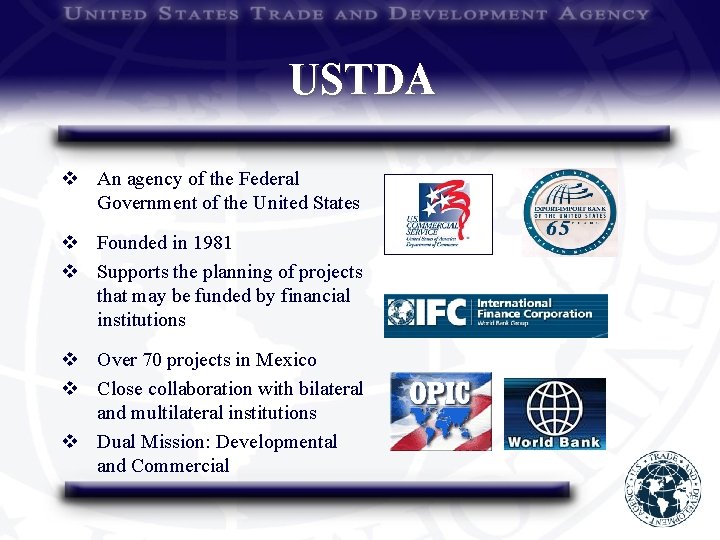 USTDA v An agency of the Federal Government of the United States v Founded