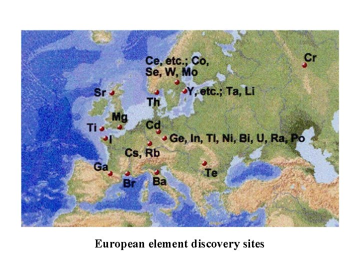 European element discovery sites 