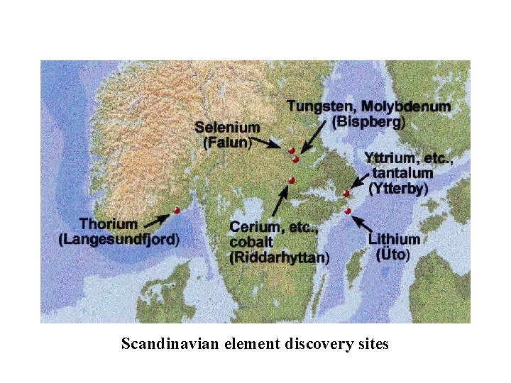 Scandinavian element discovery sites 