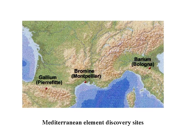 Mediterranean element discovery sites 