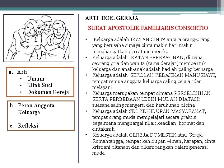 ARTI DOK. GEREJA SURAT APOSTOLIK FAMILIARIS CONSORTIO • • a. Arti • Umum • ARTI DOK. GEREJA SURAT APOSTOLIK FAMILIARIS CONSORTIO • • a. Arti • Umum •