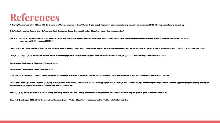 References A Growing Understanding. (2018, February 22). The Importance of Parent Involvement in Speech