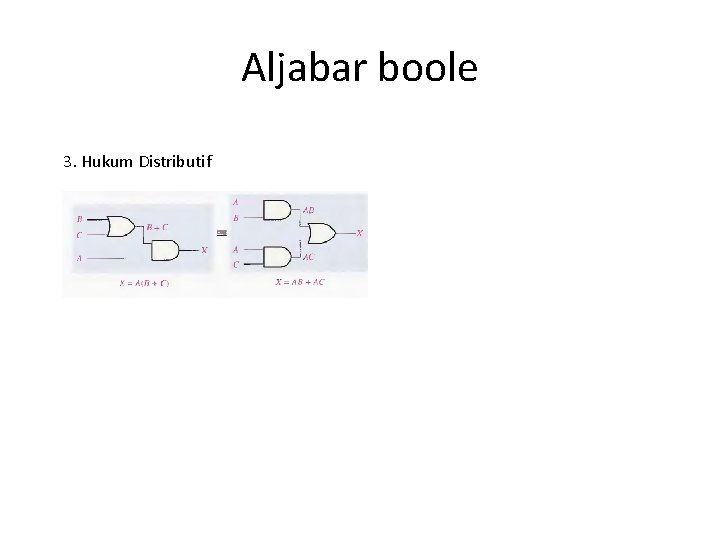 Aljabar boole 3. Hukum Distributif 