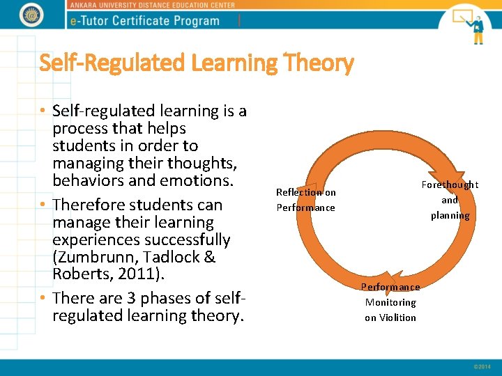 Self-Regulated Learning Theory • Self-regulated learning is a process that helps students in order
