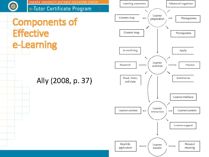 Components of Effective e-Learning Ally (2008, p. 37) 