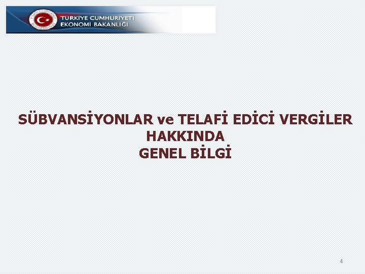 SÜBVANSİYONLAR ve TELAFİ EDİCİ VERGİLER HAKKINDA GENEL BİLGİ 4 