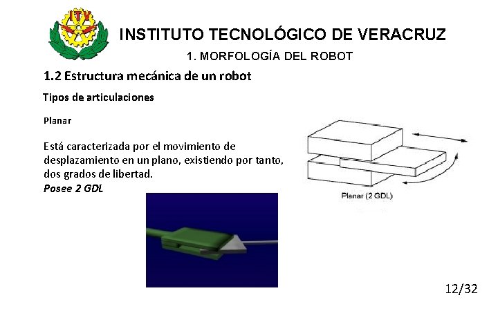 INSTITUTO TECNOLÓGICO DE VERACRUZ 1. MORFOLOGÍA DEL ROBOT 1. 2 Estructura mecánica de un