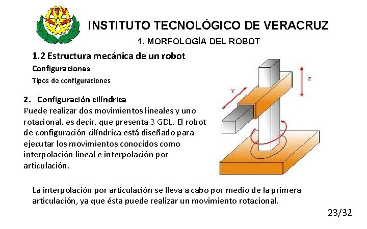 INSTITUTO TECNOLÓGICO DE VERACRUZ 1. MORFOLOGÍA DEL ROBOT 1. 2 Estructura mecánica de un