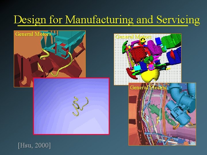 Design for Manufacturing and Servicing General Motors General Electric [Hsu, 2000] 