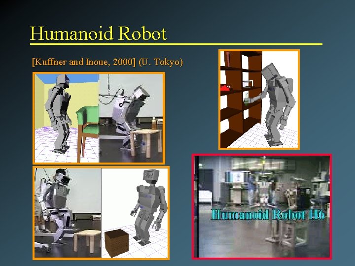 Humanoid Robot [Kuffner and Inoue, 2000] (U. Tokyo) 