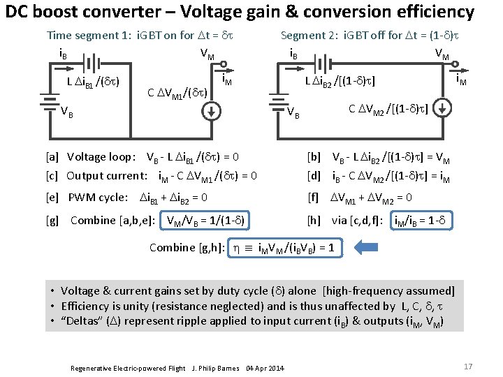 DC boost converter – Voltage gain & conversion efficiency Time segment 1: i. GBT