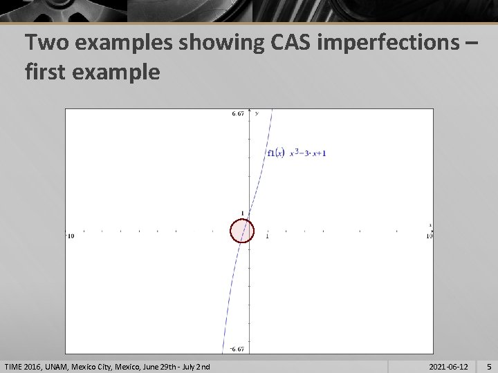 Two examples showing CAS imperfections – first example TIME 2016, UNAM, Mexico City, Mexico,