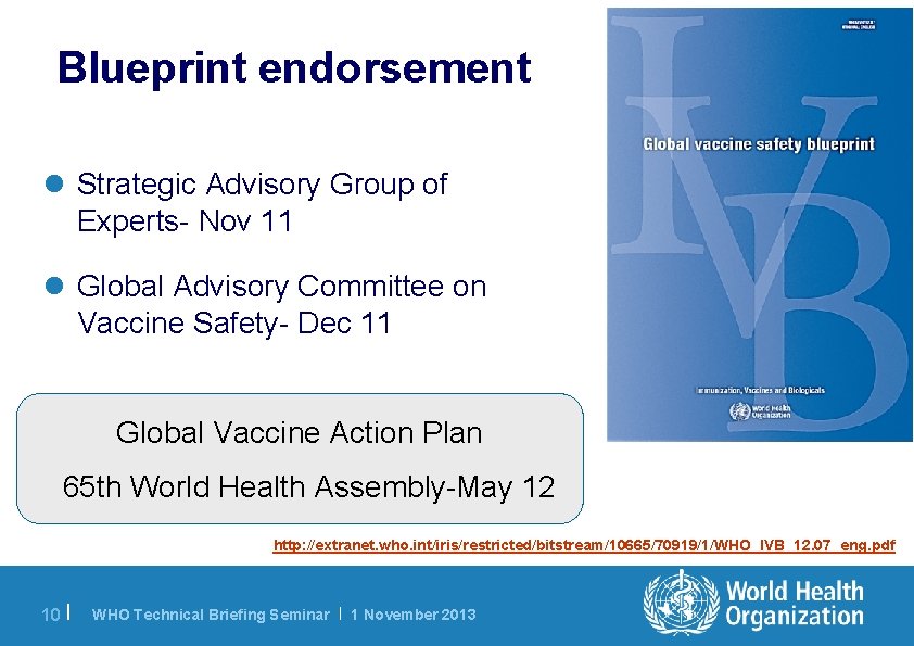 Blueprint endorsement l Strategic Advisory Group of Experts- Nov 11 l Global Advisory Committee
