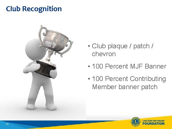 Club Recognition • Club plaque / patch / chevron • 100 Percent MJF Banner