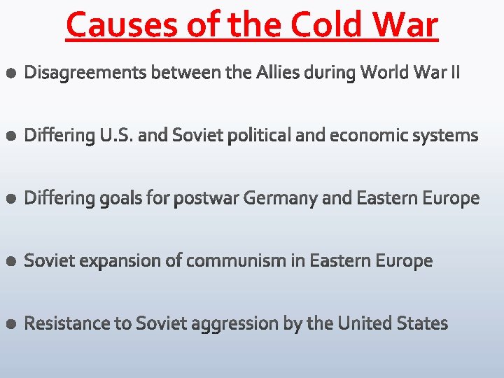 Causes of the Cold War 