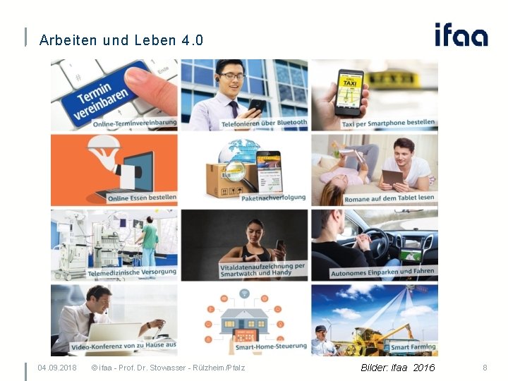 Arbeiten und Leben 4. 0 04. 09. 2018 © ifaa - Prof. Dr. Stowasser