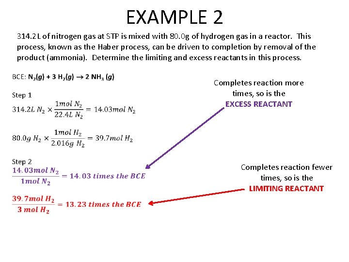 EXAMPLE 2 314. 2 L of nitrogen gas at STP is mixed with 80.