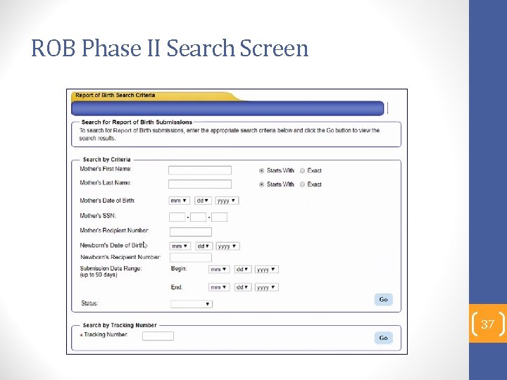 ROB Phase II Search Screen 37 