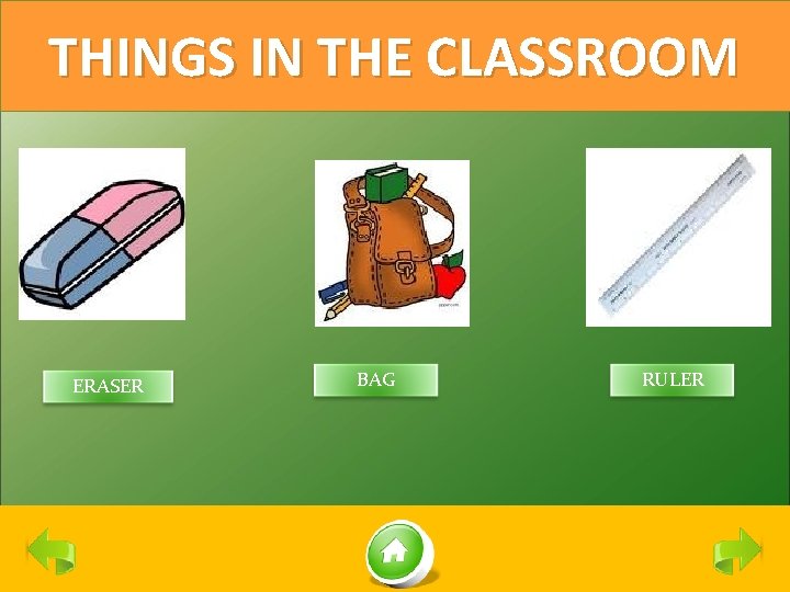 THINGS IN THE CLASSROOM ERASER BAG RULER 