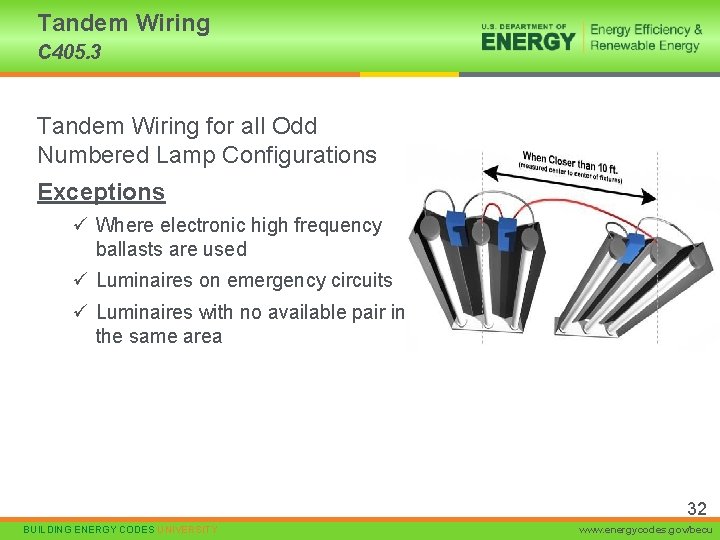 Tandem Wiring C 405. 3 Tandem Wiring for all Odd Numbered Lamp Configurations Exceptions