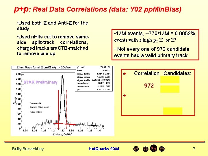 p+p: Real Data Correlations (data: Y 02 pp. Min. Bias) • Used both X