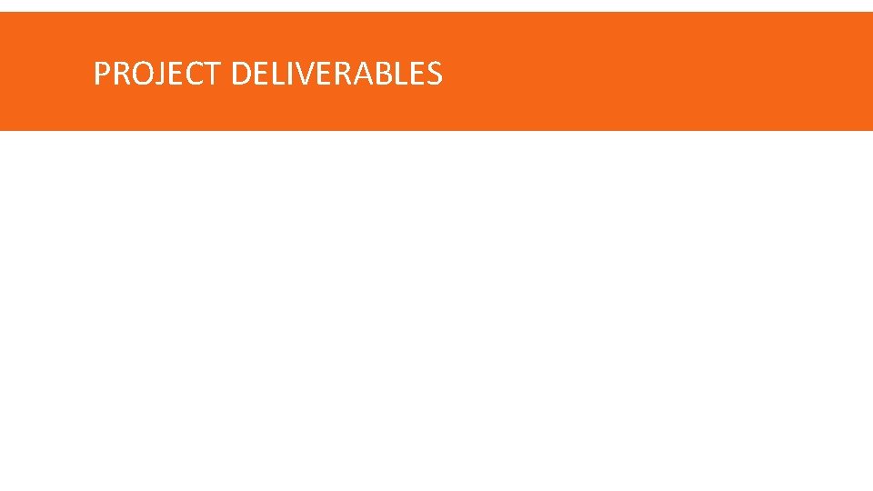 PROJECT DELIVERABLES 