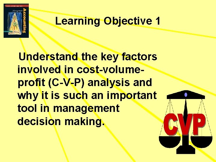 Learning Objective 1 Understand the key factors involved in cost-volumeprofit (C-V-P) analysis and why