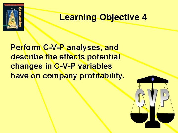 Learning Objective 4 Perform C-V-P analyses, and describe the effects potential changes in C-V-P