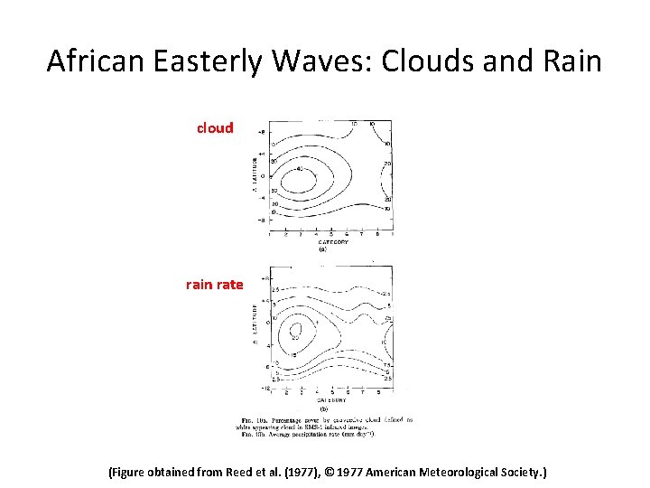 African Easterly Waves: Clouds and Rain cloud rain rate (Figure obtained from Reed et