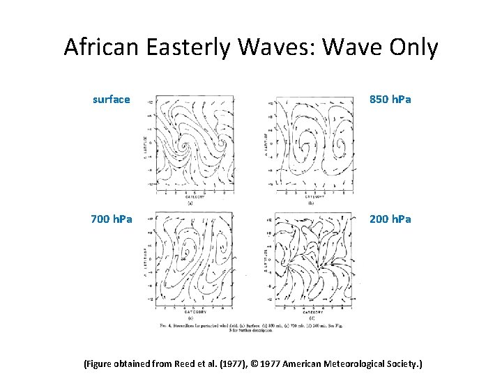 African Easterly Waves: Wave Only surface 850 h. Pa 700 h. Pa 200 h.