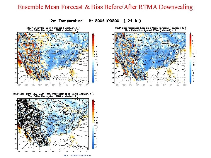 Ensemble Mean Forecast & Bias Before/After RTMA Downscaling 