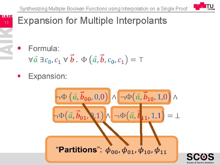Synthesizing Multiple Boolean Functions using Interpolation on a Single Proof 13 Expansion for Multiple