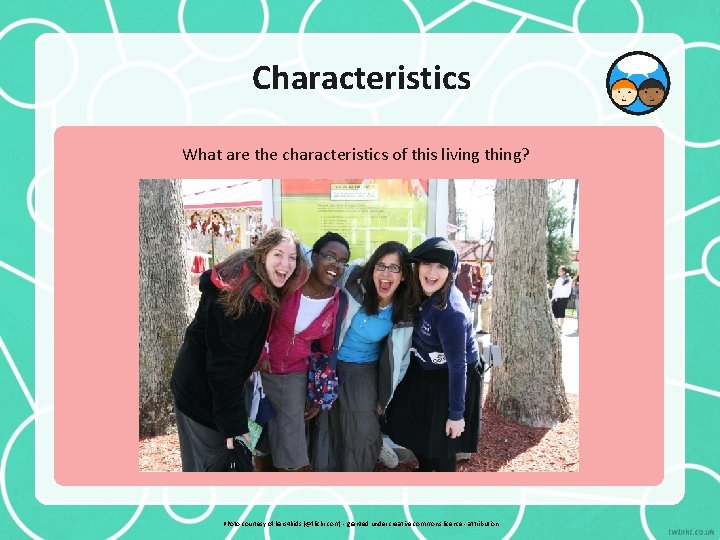 Characteristics What are the characteristics of this living thing? Photo courtesy of kars 4