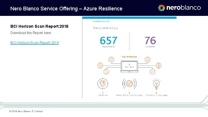 Nero Blanco Service Offering – Azure Resilience BCI Horizon Scan Report 2018 Download the