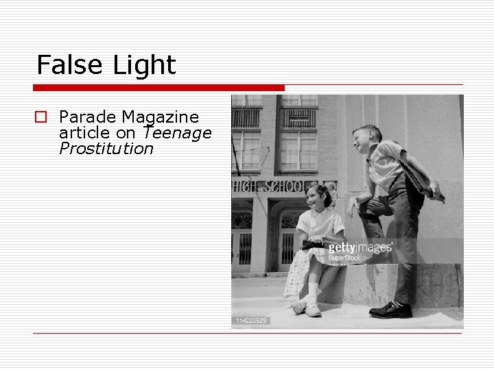False Light o Parade Magazine article on Teenage Prostitution 