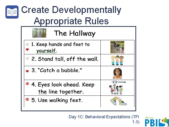 Create Developmentally Appropriate Rules Day 1 C: Behavioral Expectations (TFI 1. 3) 