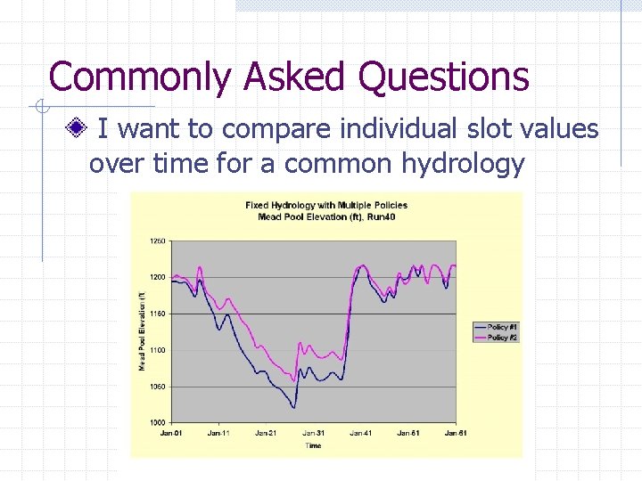 Commonly Asked Questions I want to compare individual slot values over time for a