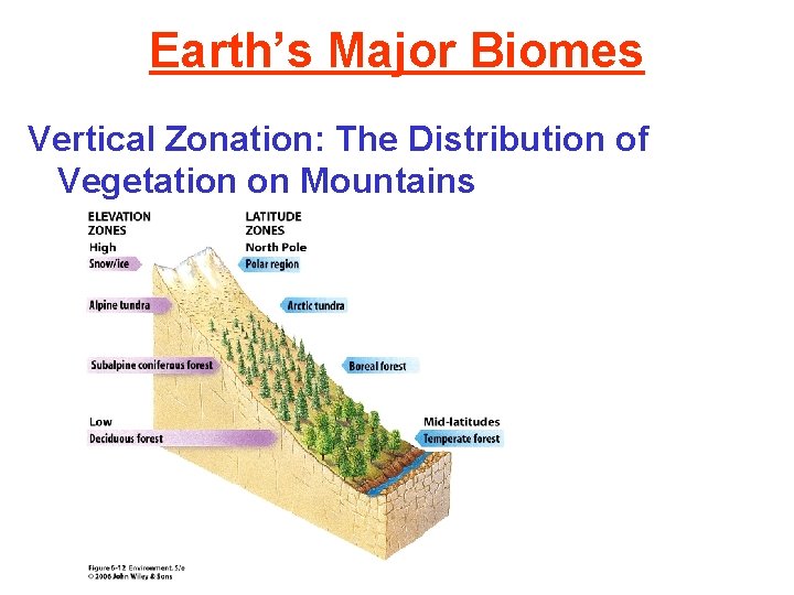 Earth’s Major Biomes Vertical Zonation: The Distribution of Vegetation on Mountains 