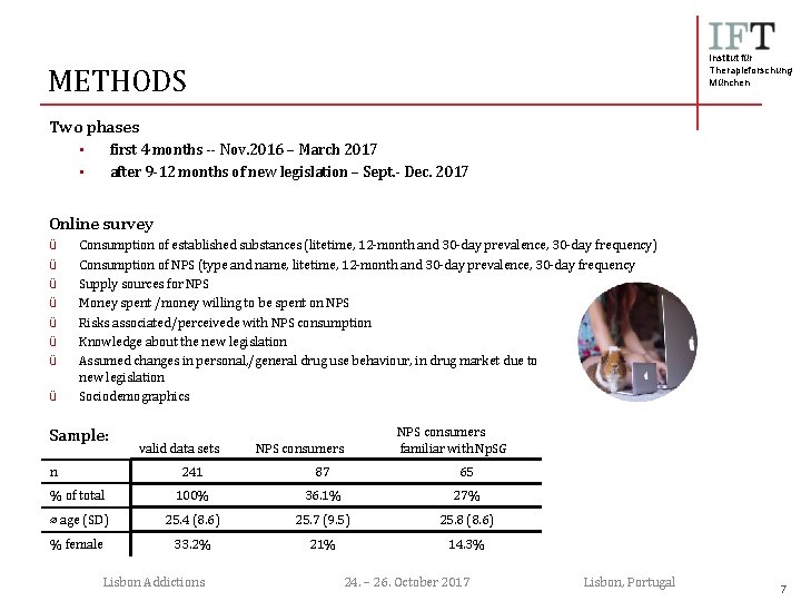 Institut für Therapieforschung München METHODS Two phases first 4 months -- Nov. 2016 –