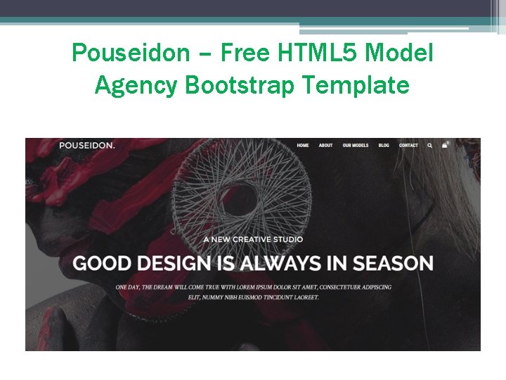 Pouseidon – Free HTML 5 Model Agency Bootstrap Template 