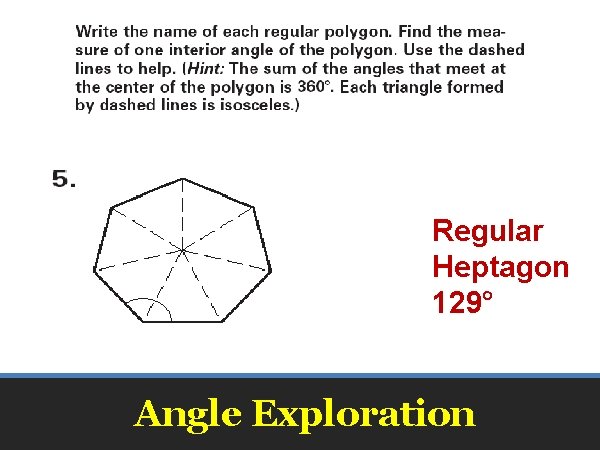 Regular Heptagon 129° Angle Exploration 