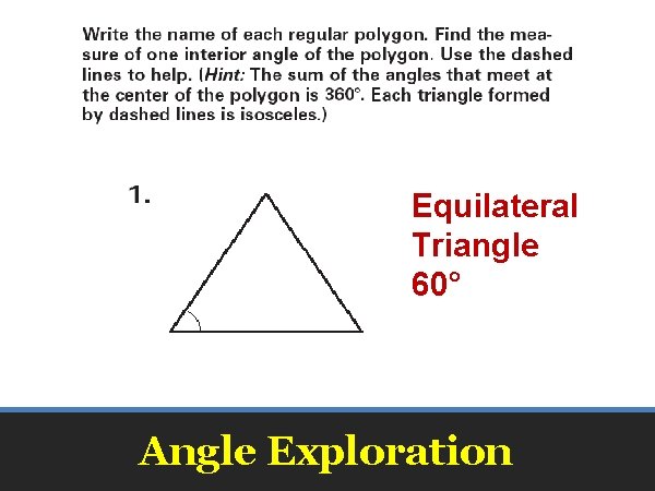 Equilateral Triangle 60° Angle Exploration 
